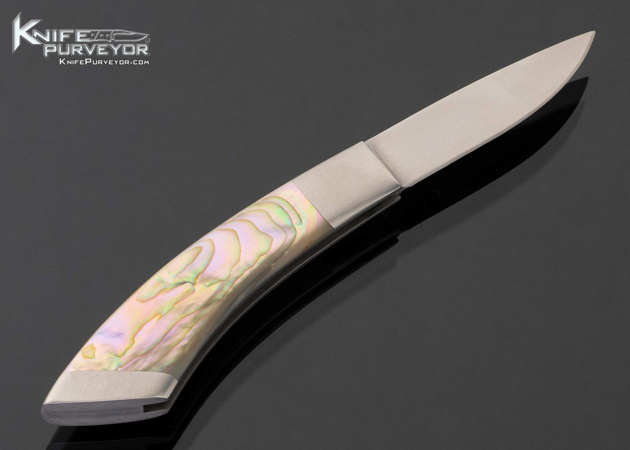 Billy Mace Imel Custom Knife Abalone Slip Joint with Half Stop Folder 17797
