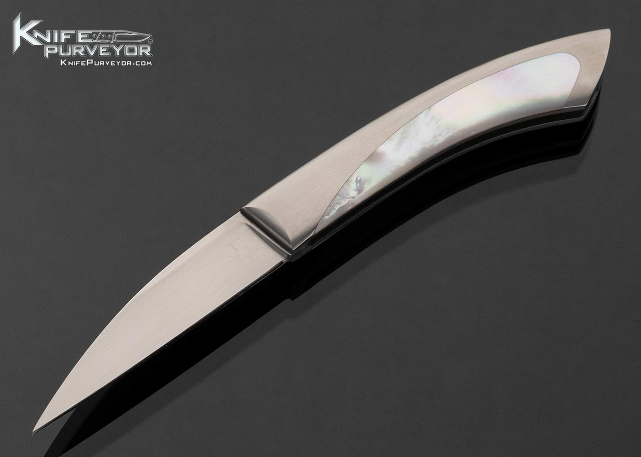 Billy Mace Imel Custom Knife Mother of Pearl Semi-Interframe Lockback Folder 17796