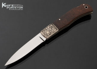 D'Alton Holder Custom Knife Mel Wood Engraved Nickel Silver Bolsters with Ironwood 17788