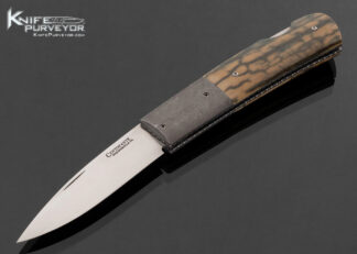 Frank Centofante Custom Knife Damascus Bolsters with Mastodon and Backspring Marked "001" 17794