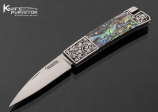 Frank Centofante Custom Knife Fred Harrington Engraved with Abalone Tail Lock 17805