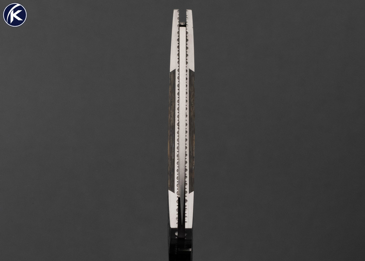Frank Centofante Custom Knife Fred Harrington Engraved with Abalone Tail Lock 17805