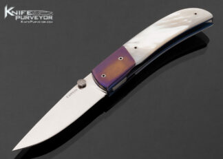 Kit Carson Custom Knife Purple Anodized Titanium and Mother of Pearl Linerlock 17803