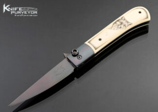 Paul Fox Custom Knife Guy Dahl Scrimshawed "Desert Fox" Mammoth Toggle Lock Folder