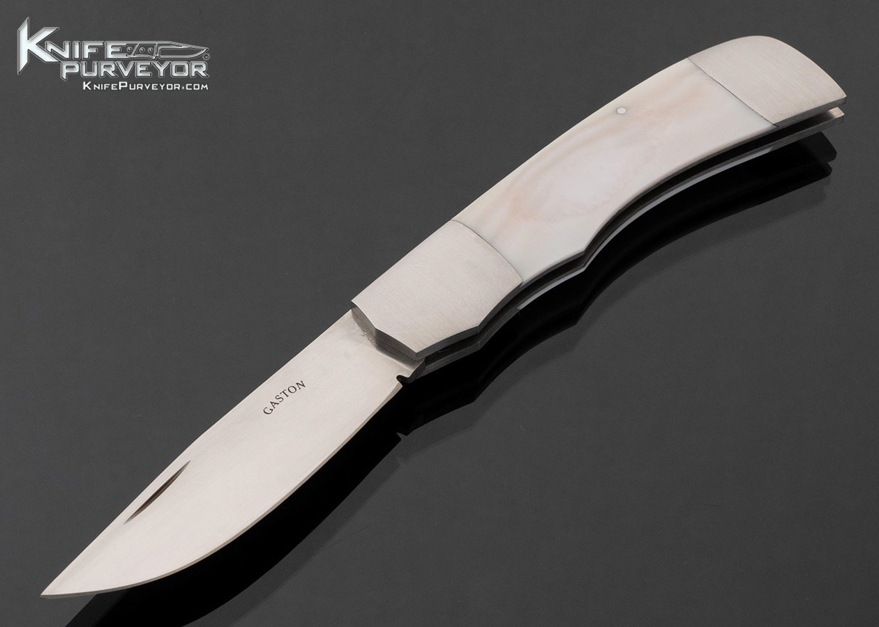 Ron Gaston Custom Knife Double Bolstered and Pink Pearl Slip Joint with Half Stop Folder 17801