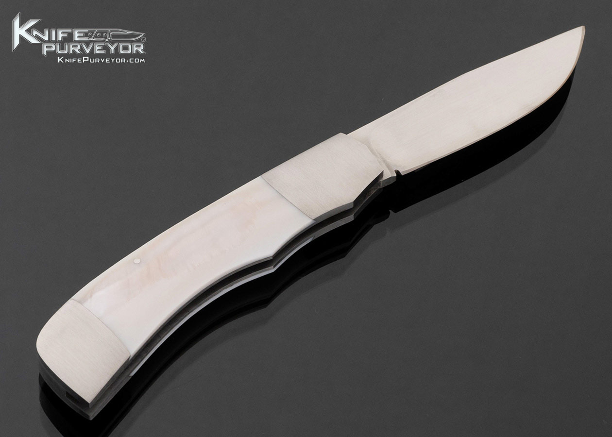 Ron Gaston Custom Knife Double Bolstered and Pink Pearl Slip Joint with Half Stop Folder 17801
