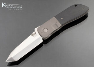 Roy Helton Custom Knife Custom Knife Bead Blasted Titanium and Black G-10 LDC-4 Tanto Linerlock