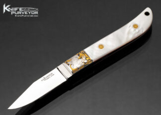S.R. Johnson Custom Knife Pearl Whittler Engraved by Jon Robyn with 24Kt Gold Inlays