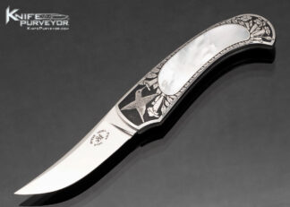 Steve-Hoel-Custom-Knife-Engraved-by-Michael-Collins-Mother-of-Pearl-Interframe-Lockback-17867