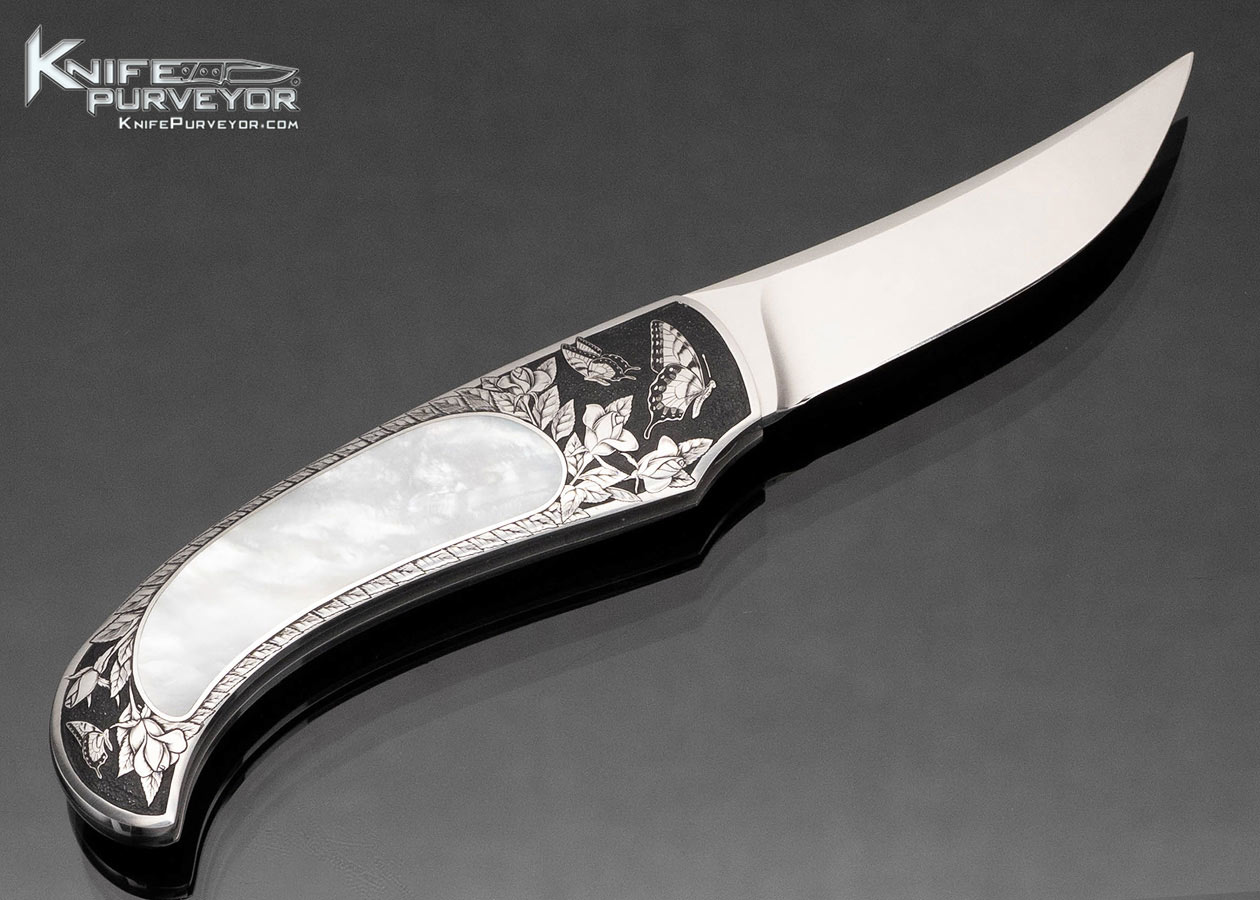 Steve-Hoel-Custom-Knife-Engraved-by-Michael-Collins-Mother-of-Pearl-Interframe-Lockback-17867