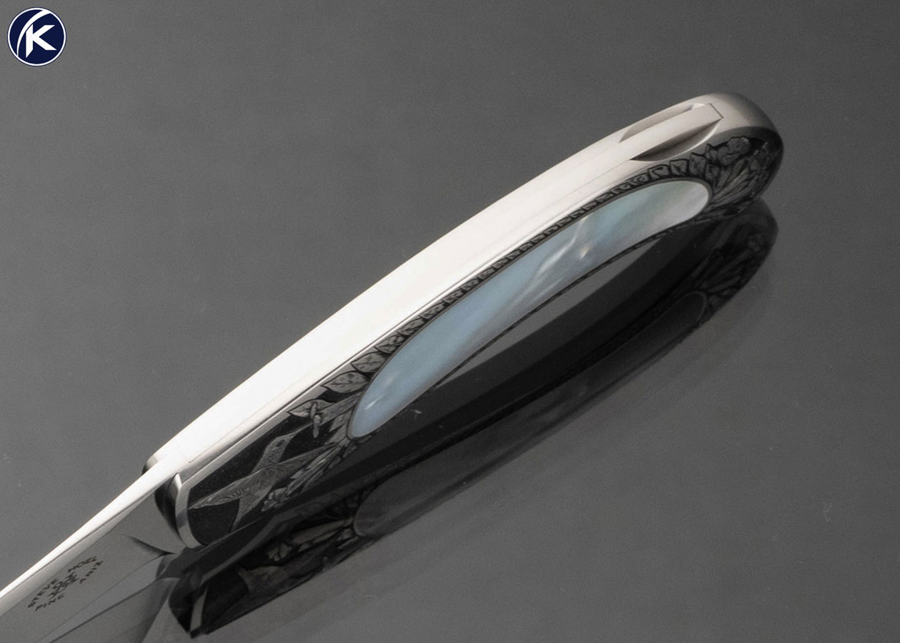 Steve-Hoel-Custom-Knife-Engraved-by-Michael-Collins-Mother-of-Pearl-Interframe-Lockback-17867