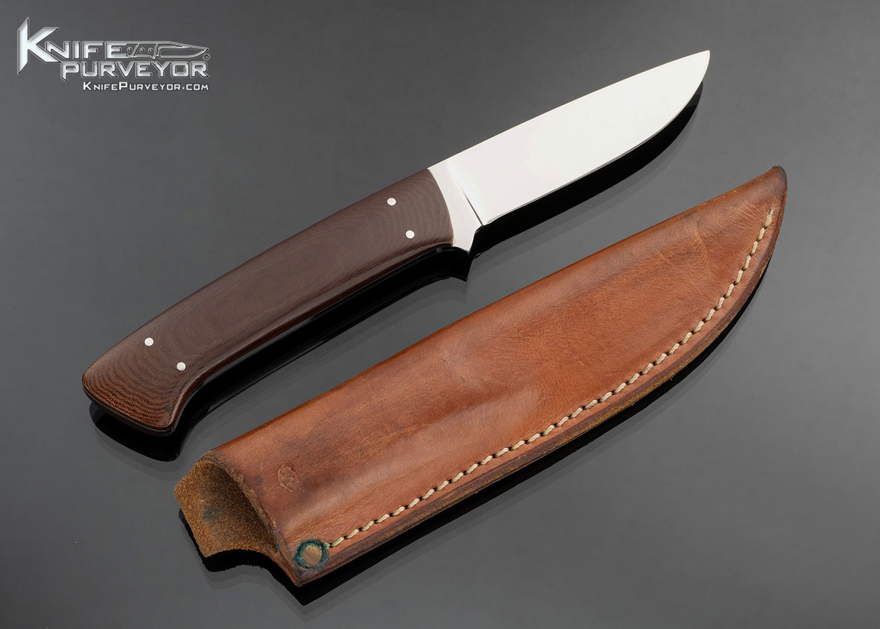 T.M.-Dowell-Custom-Knife-Burgundy-Micarta-with-Escutcheon-Fixed-Blade-17487
