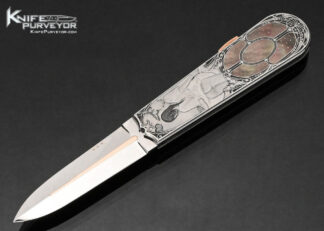 Antonio-Fogarizzu-Custom-Knife-Simone-Fezzardi-Engraved-Piqued-Black-Lip-Pearl-Lockback-Dagger-with-18Kt-Gold-Accents-17976