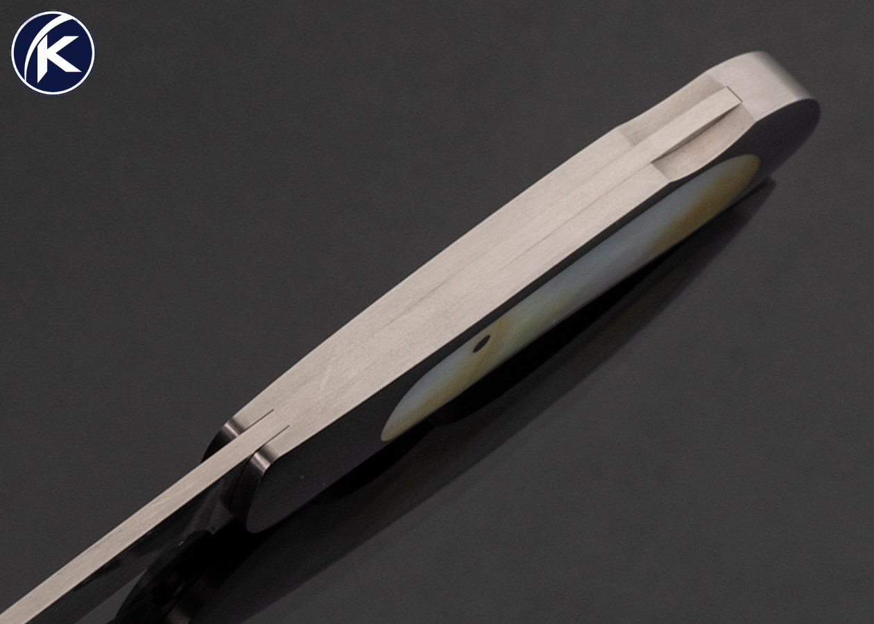 Corbet Sigman Custom Knife Gold LIp Pearl Interframe Lockback - Image 4