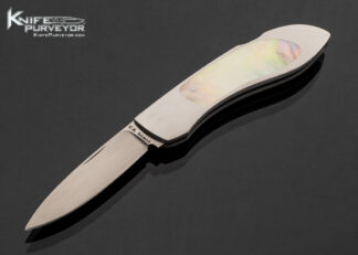 Corbet Sigman Custom Knife Gold Lip Pearl Interframe Lockback 17585