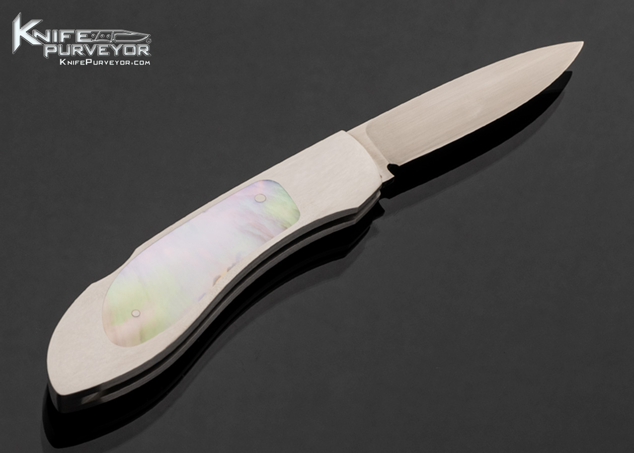 Corbet Sigman Custom Knife Gold Lip Pearl Interframe Lockback - Image 3