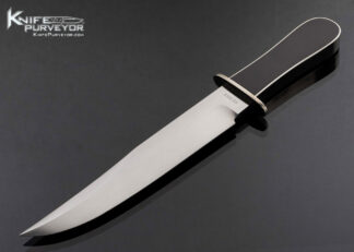 D.E. Henry Custom Knife Nickle Silver Wrapped African Blackwood Bowie #1 with Metal Scabbard