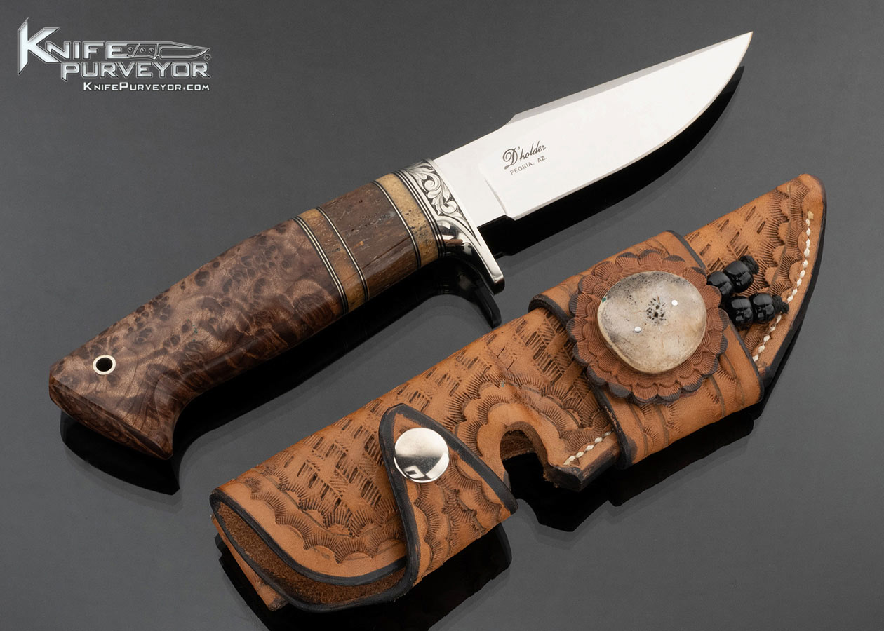 DAlton-Holder-Custom-Knife-Burlwood-and-Oosic-Natchez-Engraved-Pat-Holder-with-Leather-Sheath-17951