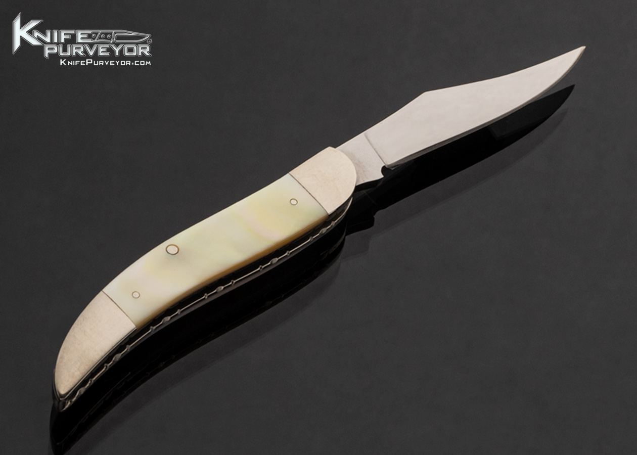 Don Corwin Custom Knife "Toothpick" Nickel Silver and Gold Lip Pearl with Half Stop Slip Joint 17603