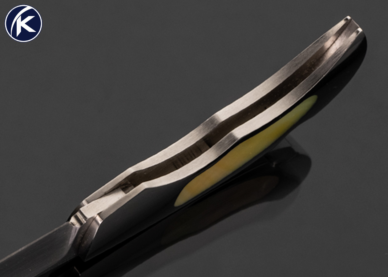 Jim Martin Custom Knife Gold Lip Pearl Interframe Lockback - Image 6