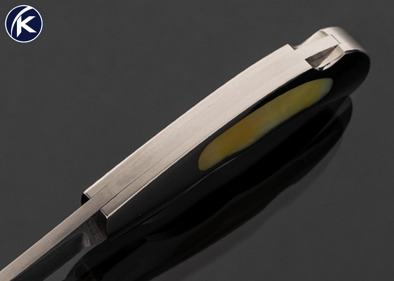 Jim Martin Custom Knife Gold Lip Pearl Interframe Lockback - Image 5