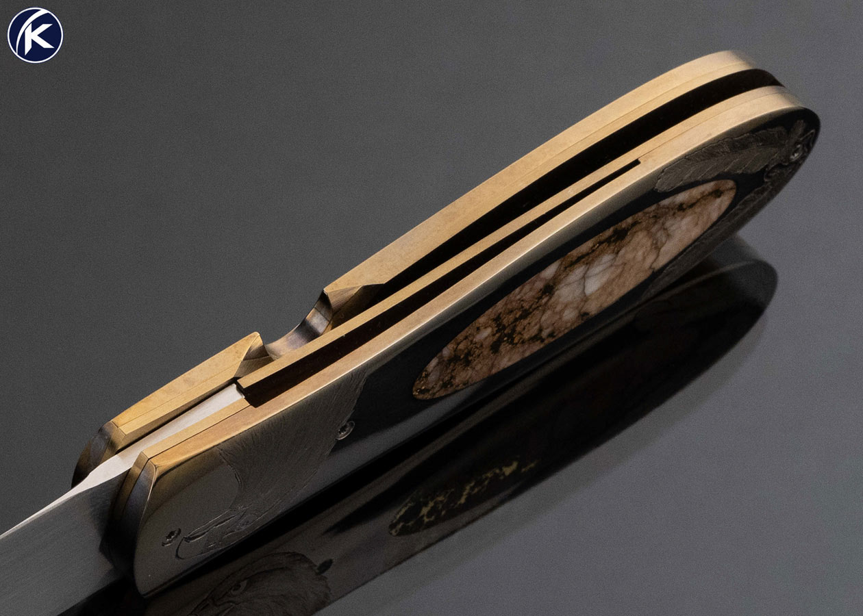 Jim-Sornberger-Custom-Knife-Sole-Authorship-Engraved-Gold-Quartz-Interframe-Linerlock-18016