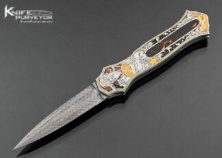 Joe Kious Custom Knife Jon Robyn Engraved Double Pocket Locket Automatic Lockback Dagger