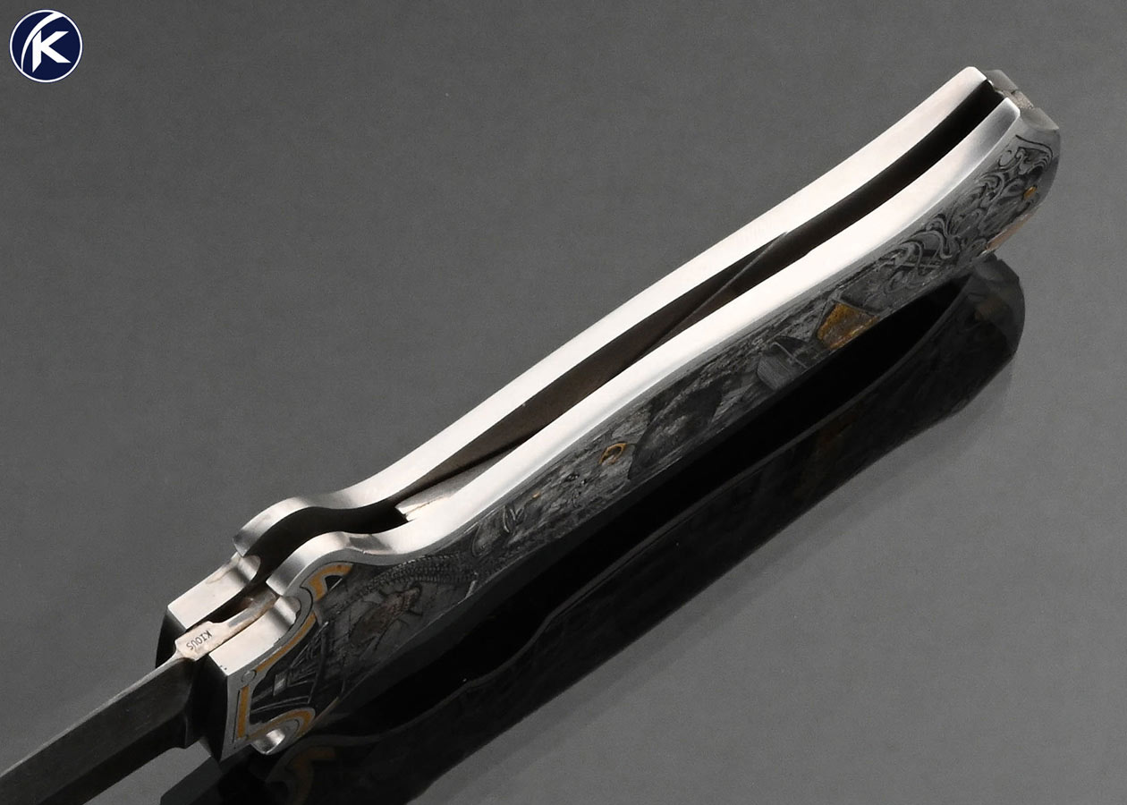 Joe Kious Custom Knife Lee Griffiths Engraved Double Pocket Locket Automatic Lockback