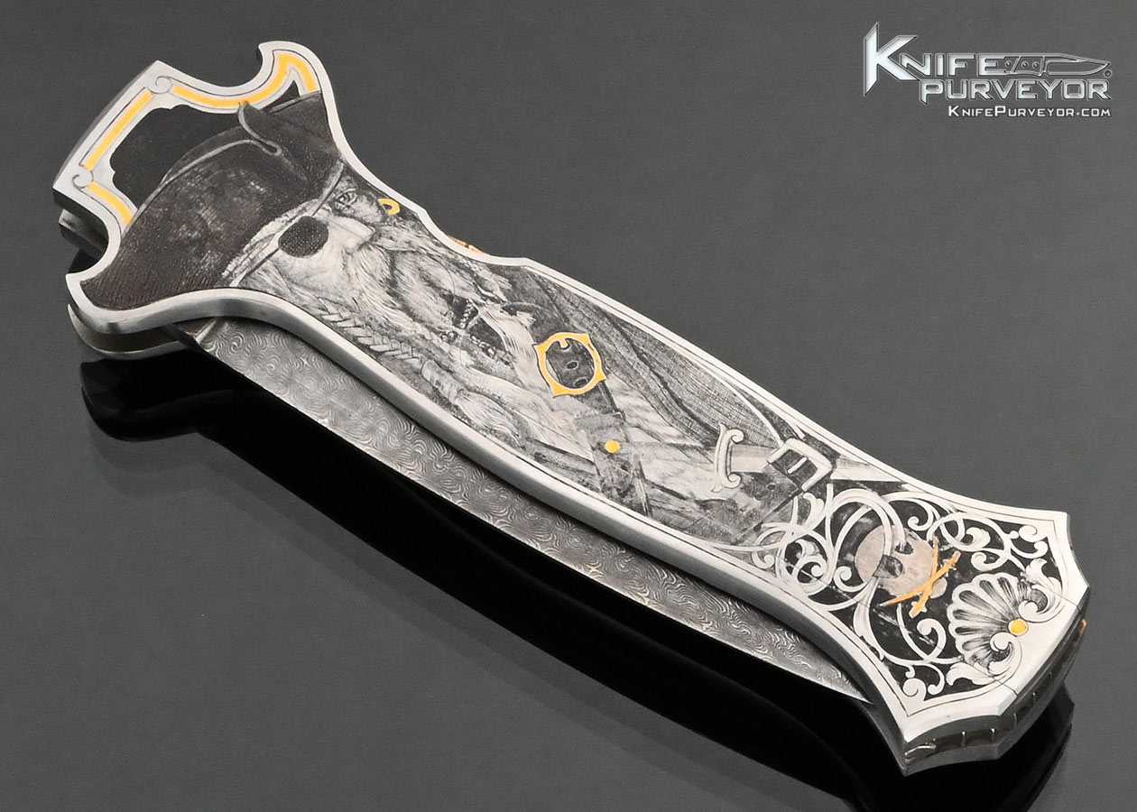 Joe Kious Custom Knife Lee Griffiths Engraved Double Pocket Locket Automatic Lockback