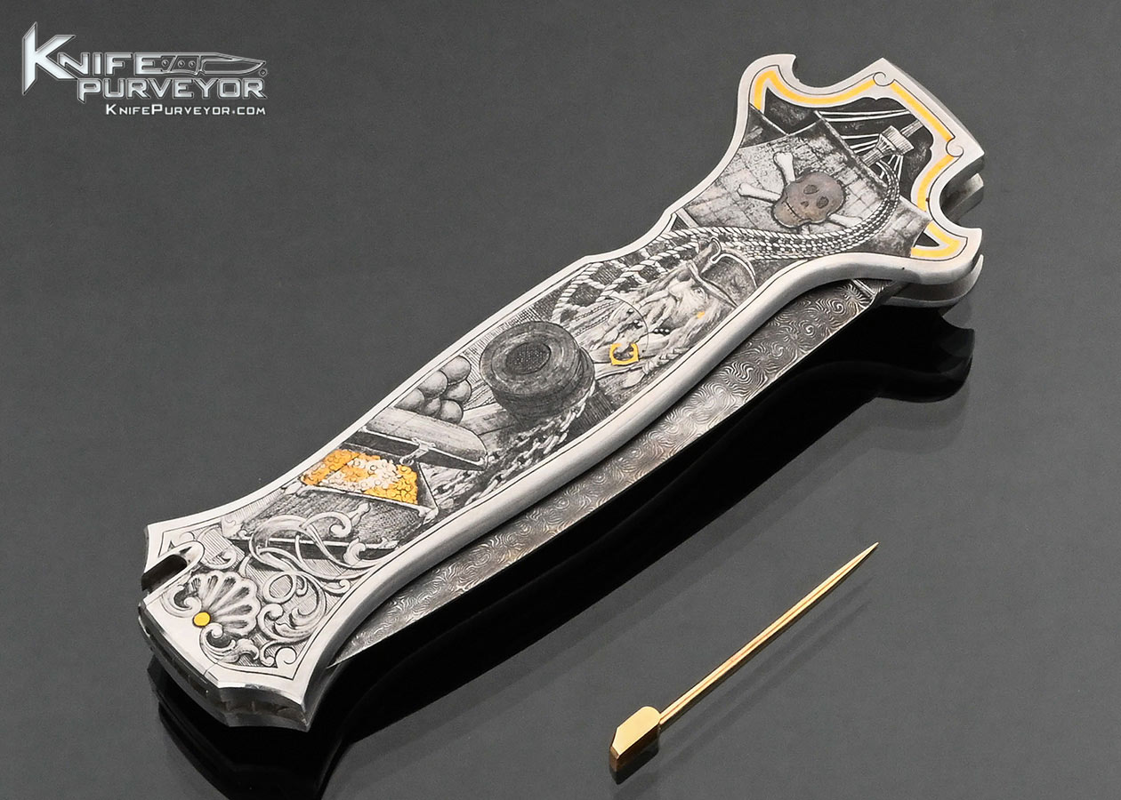 Joe Kious Custom Knife Lee Griffiths Engraved Double Pocket Locket Automatic Lockback