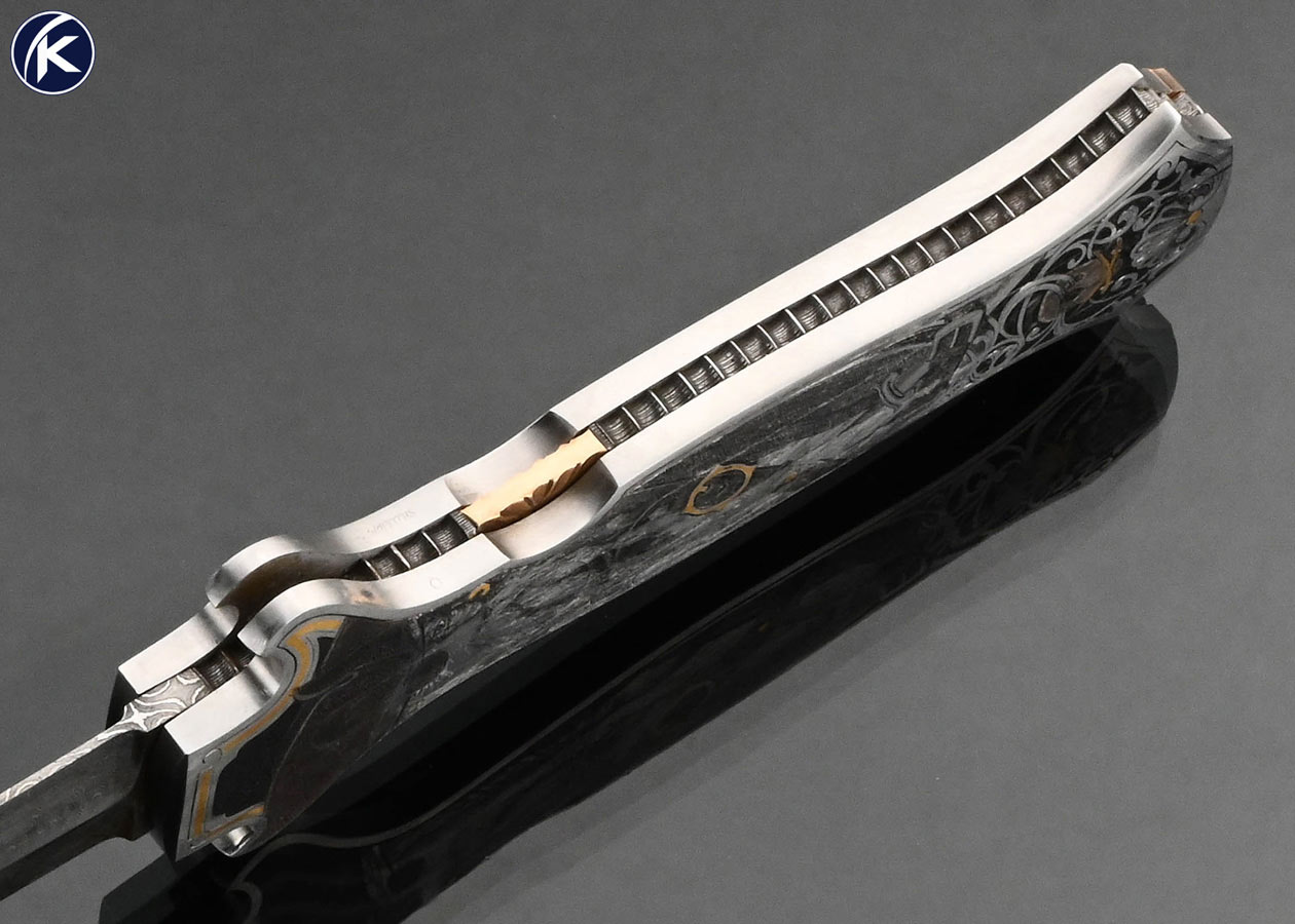 Joe Kious Custom Knife Lee Griffiths Engraved Double Pocket Locket Automatic Lockback