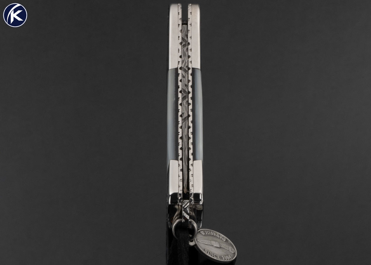 Mike Whiskers Allen Custom Knife "25th Anniversary" Engraved Bolsters and Mother of Pearl #1 of 25 Made in 2009 Scale Release