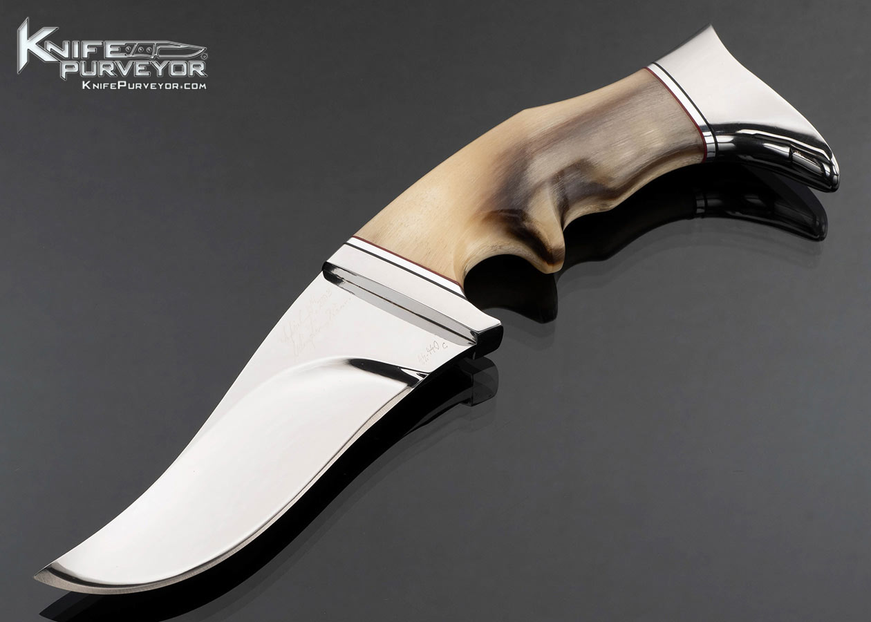 Roderick-Chappel-Custom-Knife-Dall-Sheephorn-Lady-Diana-Serial-No.-1-Circa-2003-with-Jesse-Smith-Sheath-