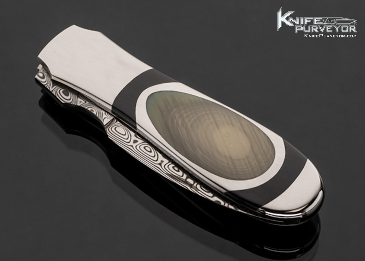 Scott Sawby Custom Knife Damasteel with Edwards Black Jade and Jasper Interframe One Off Self Lock Dagger - Image 2
