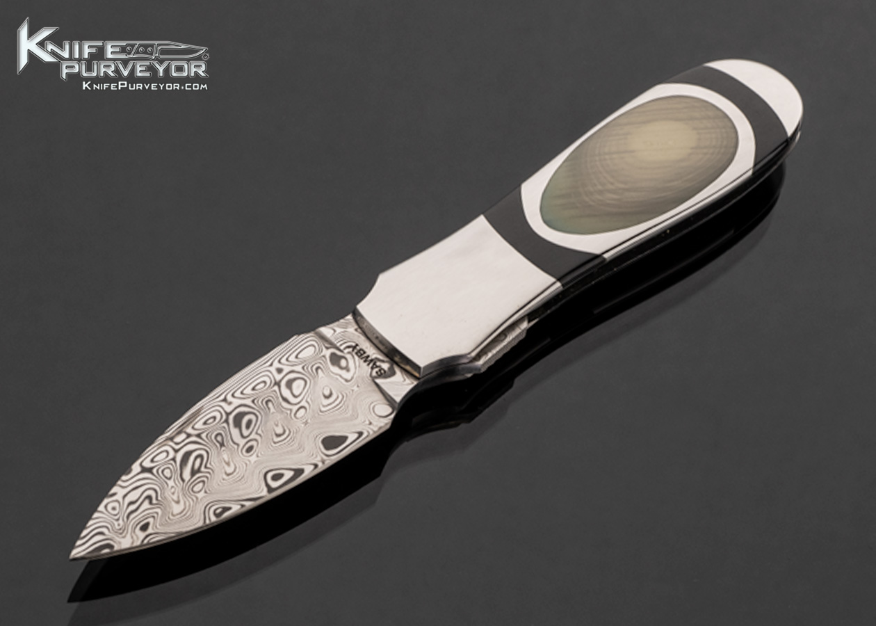 Scott Sawby Custom Knife Damasteel with Edwards Black Jade and Jasper Interframe One Off Self Lock Dagger 17562