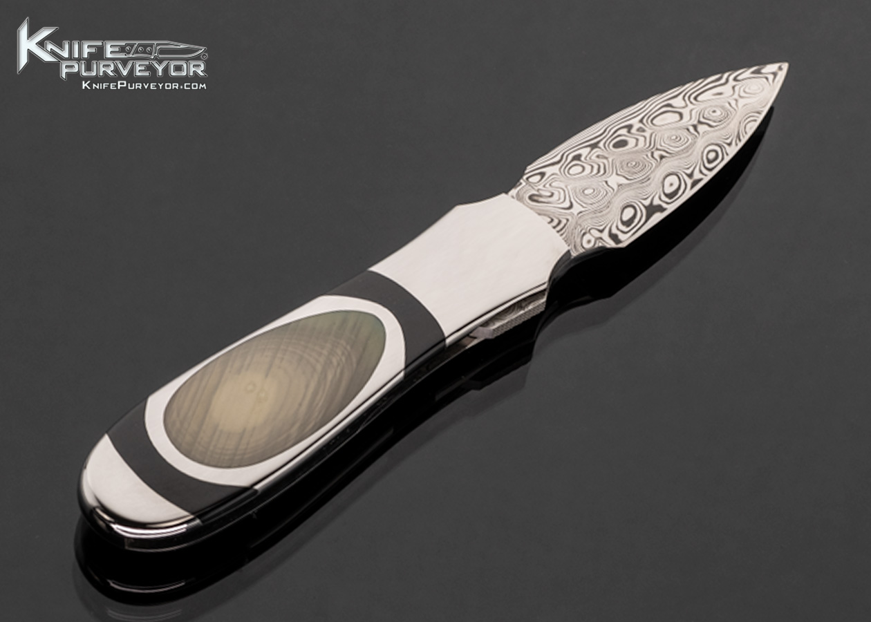 Scott Sawby Custom Knife Damasteel with Edwards Black Jade and Jasper Interframe One Off Self Lock Dagger - Image 3