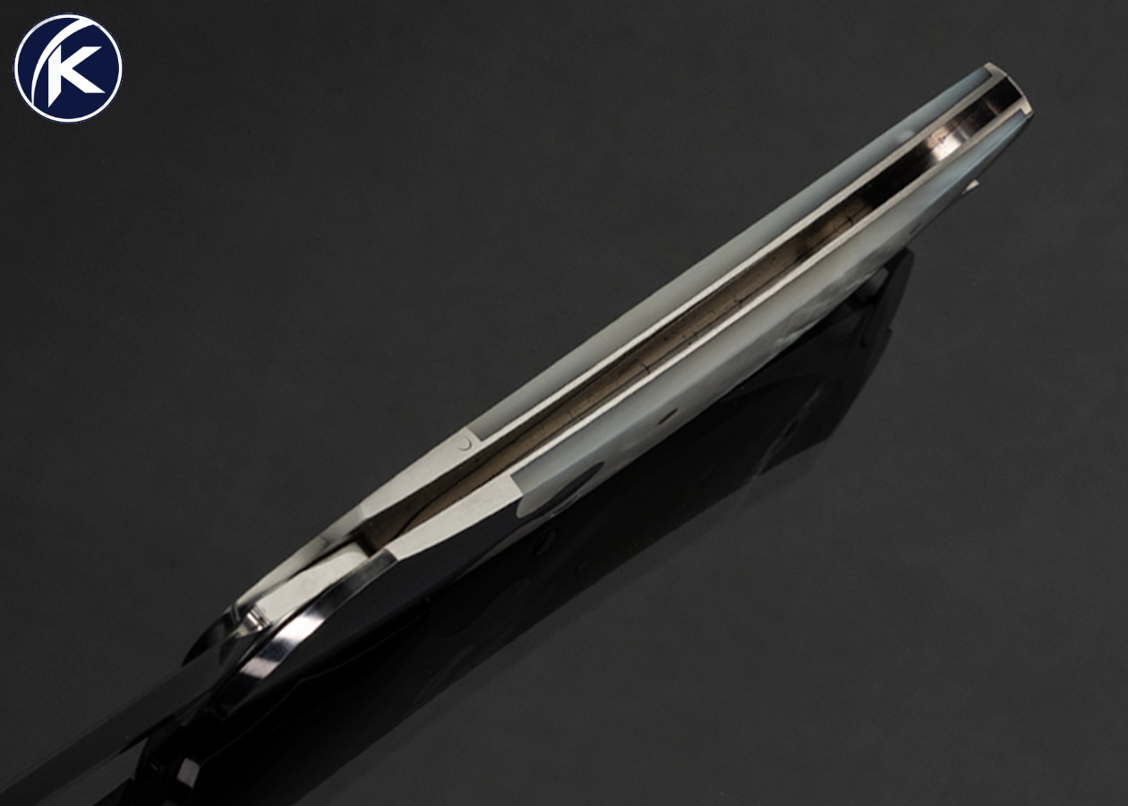 Warren Osborne Custom Knife Stainless Steel with Mother of Pearl Lever Lock #006 - Image 5