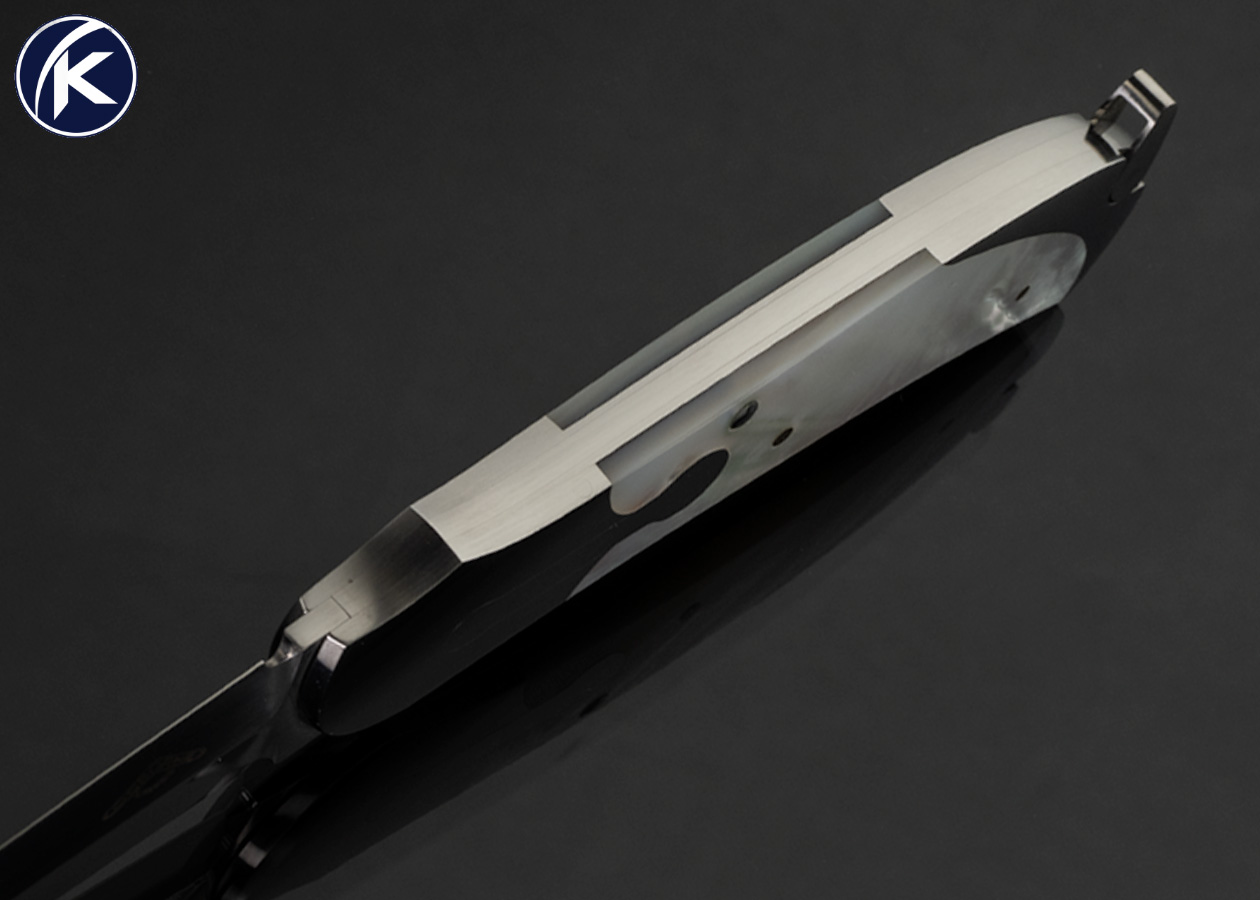 Warren Osborne Custom Knife Stainless Steel with Mother of Pearl Lever Lock #006 - Image 4