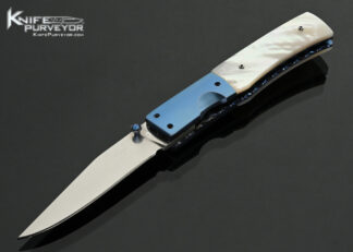 Bill-King-Custom-Knife-Blued-Titanium-and-Mother-of-Pearl-Linerlock-#0114-