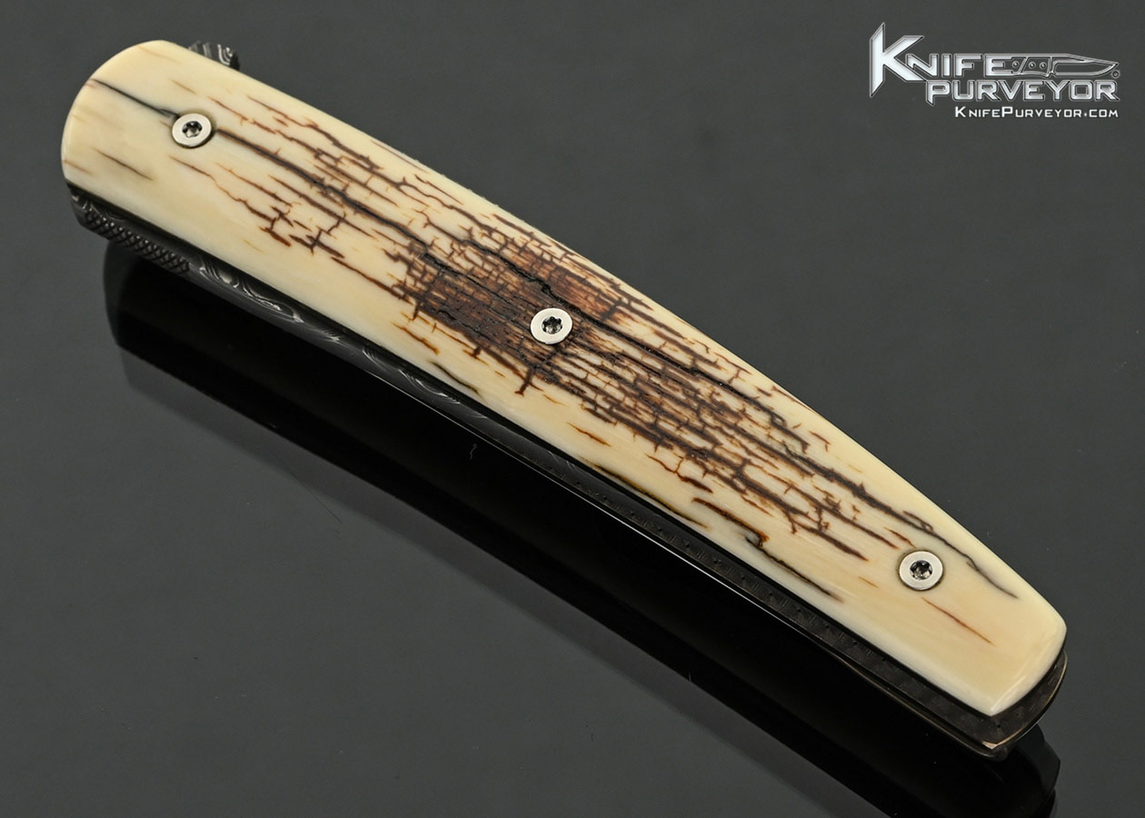 Brad-Zinker-Custom-Knife-Damascus-and-Mammoth-Swayfront-Persian-Flipper-Linerlock-