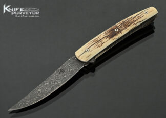 Brad-Zinker-Custom-Knife-Damascus-and-Mammoth-Swayfront-Persian-Flipper-Linerlock-