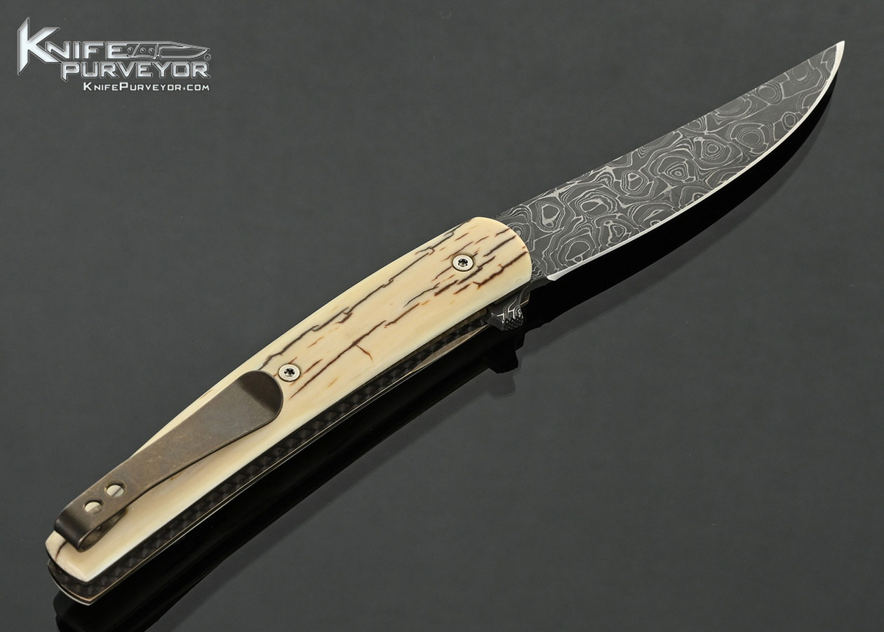 Brad-Zinker-Custom-Knife-Damascus-and-Mammoth-Swayfront-Persian-Flipper-Linerlock-