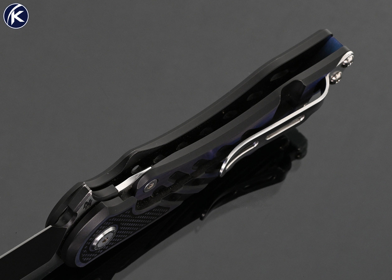 Brian-Nadeau-Custom-Knife-“Cyclone”-Two-Tone-Clip-Point-with-Milled-Anodized-Titanium-Framelock-Flipper-