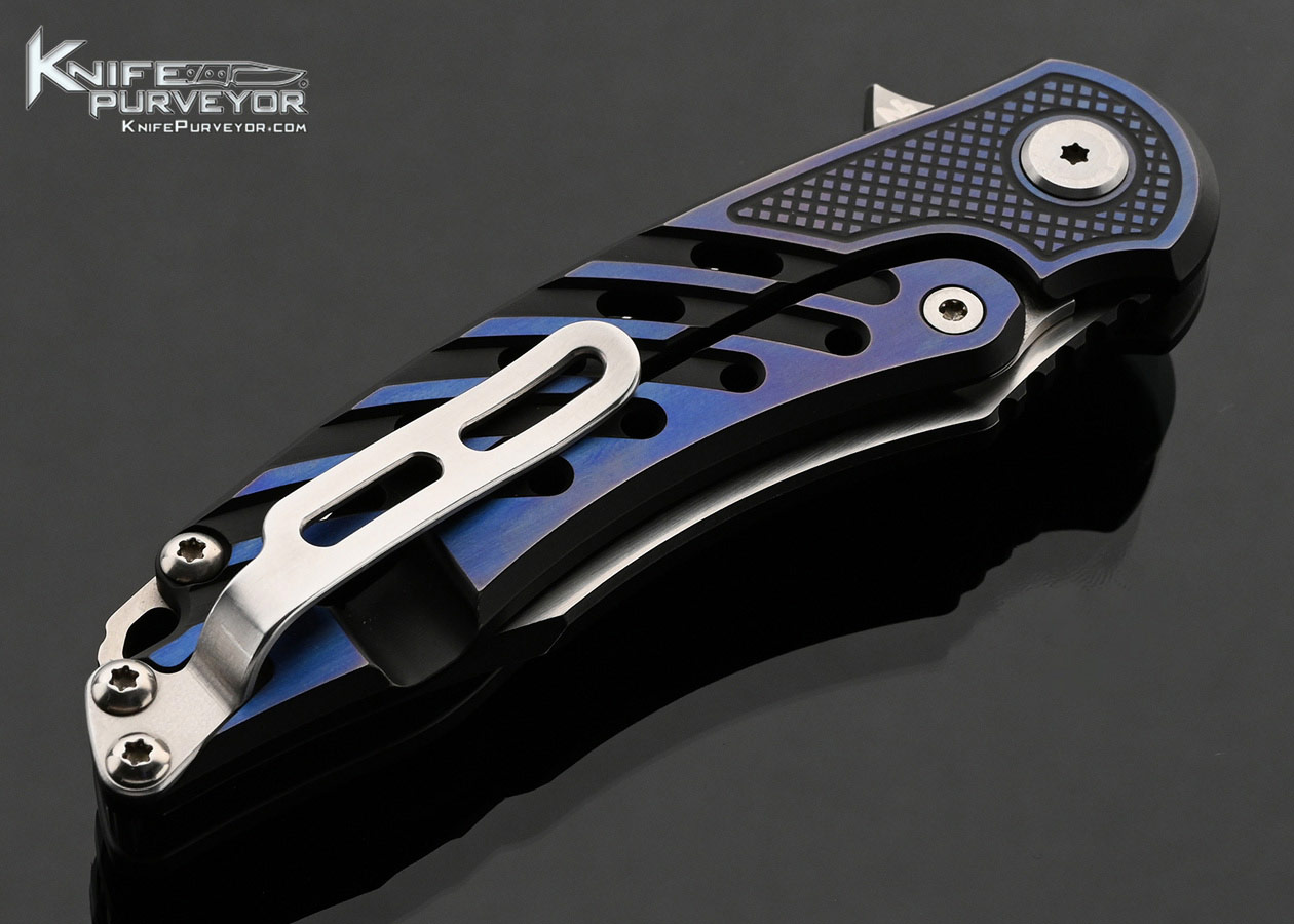 Brian-Nadeau-Custom-Knife-“Cyclone”-Two-Tone-Clip-Point-with-Milled-Anodized-Titanium-Framelock-Flipper-