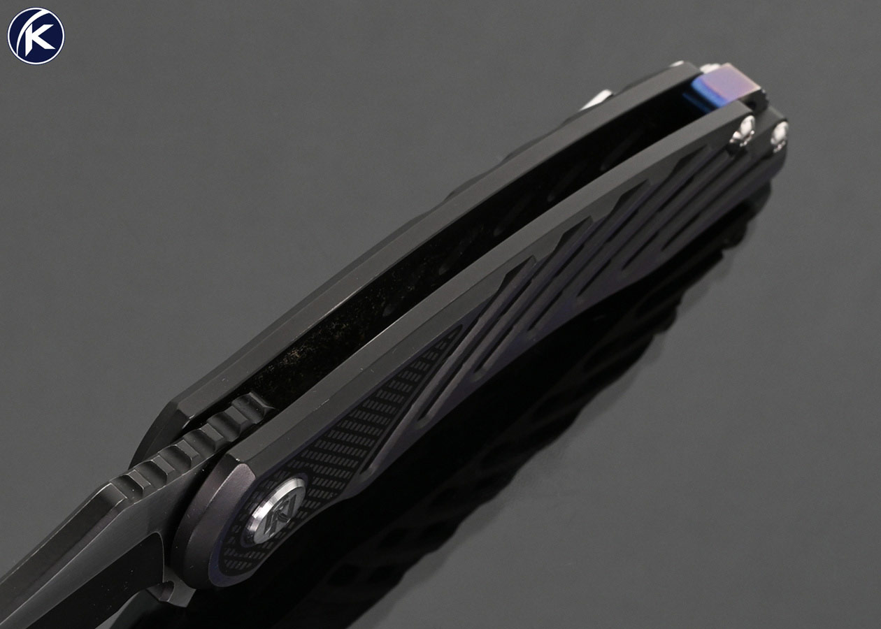 Brian-Nadeau-Custom-Knife-“Cyclone”-Two-Tone-Clip-Point-with-Milled-Anodized-Titanium-Framelock-Flipper-