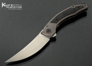 CKF-(Custom-Knife-Factory)-Custom-Knife-Ablya-Flipper-with-Bronze-Titanium-and-Fancy-Carbon-Fiber-Interframe-with-ZircuTi-Clip-#155-