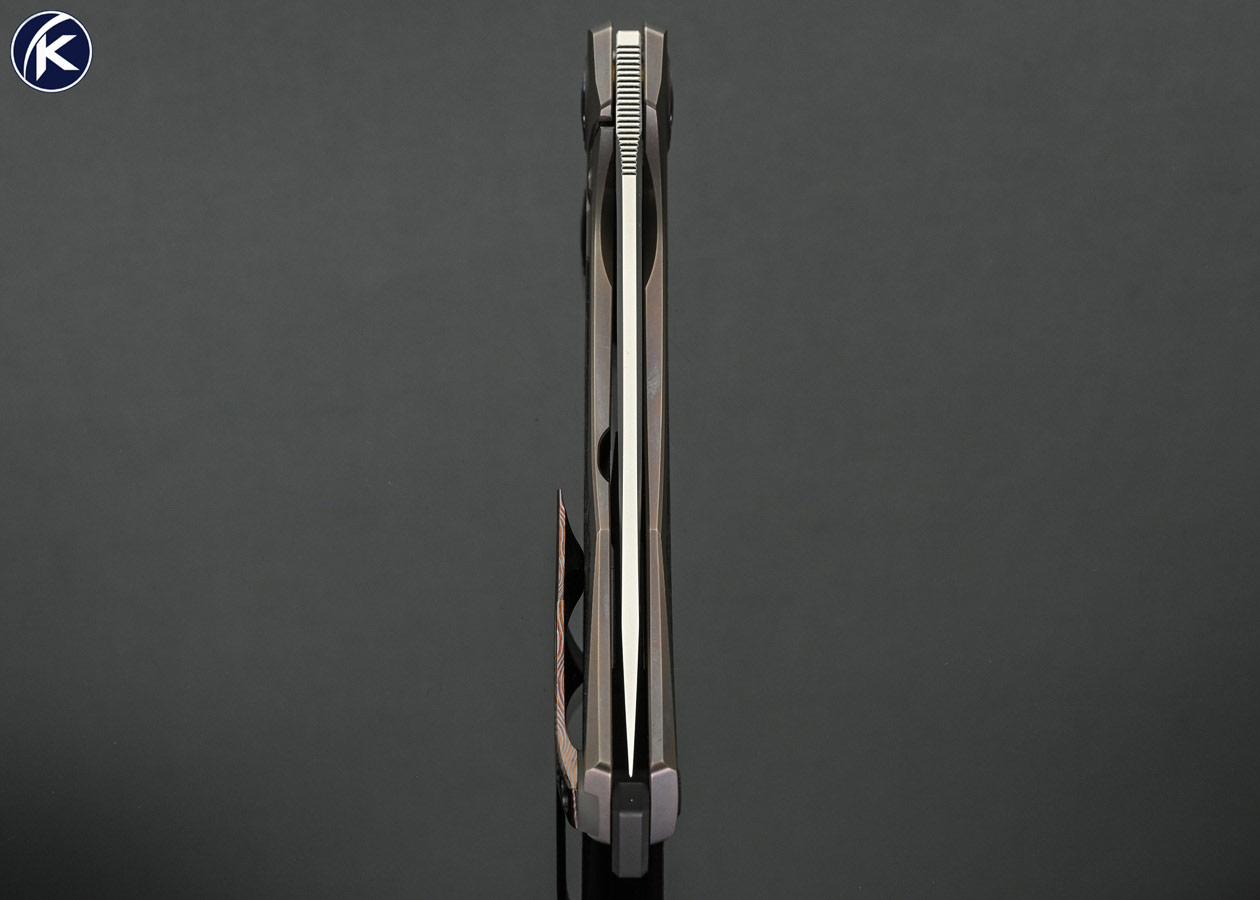 CKF-(Custom-Knife-Factory)-Custom-Knife-Ablya-Flipper-with-Bronze-Titanium-and-Fancy-Carbon-Fiber-Interframe-with-ZircuTi-Clip-#155-