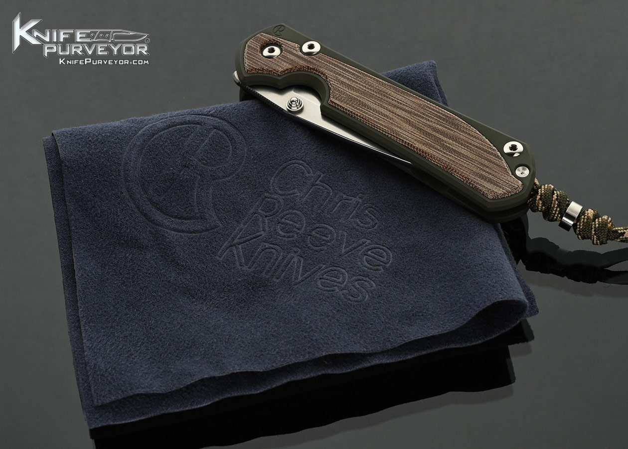 Chris-Reeve-Knives-Custom-Knife-Large-Sebenza-31-OD-Green-Cerakote-Inlaid-with-Natural-Canvas-Micarta-NW-Knives-Exclusive-1-of-16-