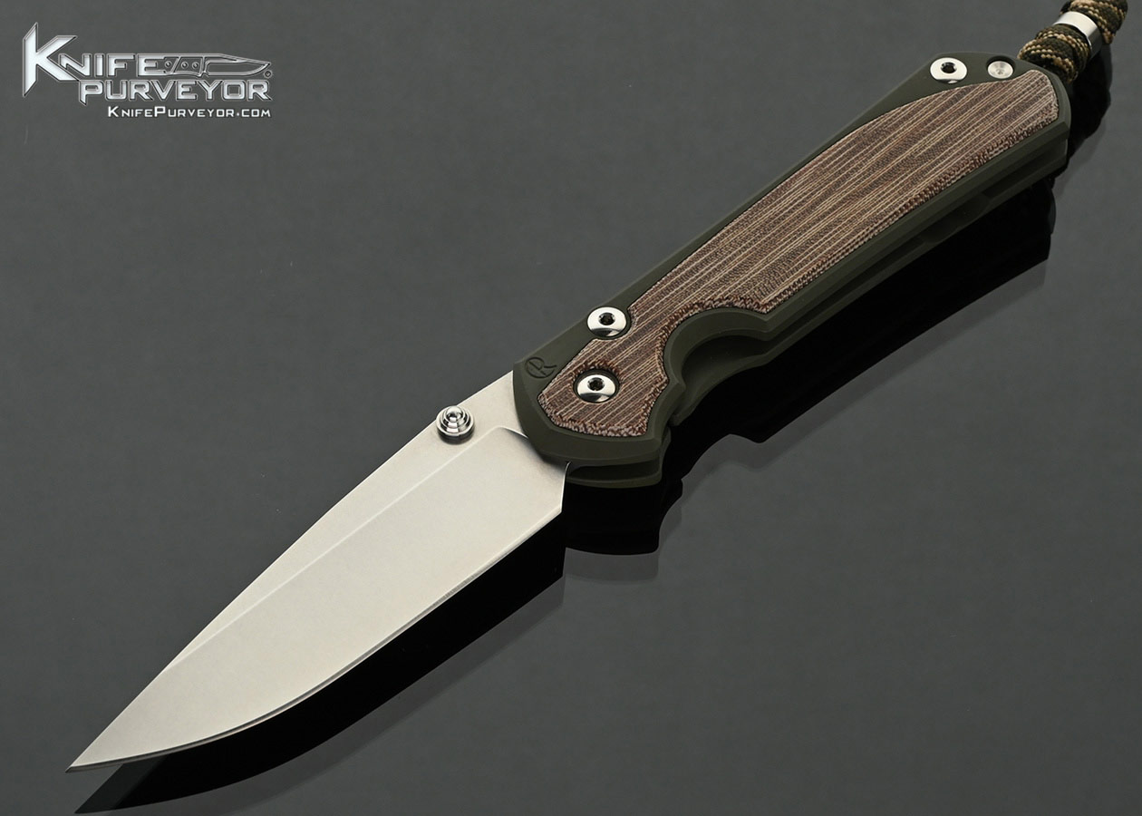 Chris-Reeve-Knives-Custom-Knife-Large-Sebenza-31-OD-Green-Cerakote-Inlaid-with-Natural-Canvas-Micarta-NW-Knives-Exclusive-1-of-16-