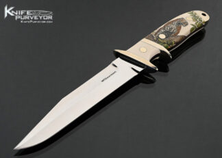 Dave McDearmont Custom Knife Linda Karst Scrimshawed Leopard Mammoth Subhilt Fighter 17694